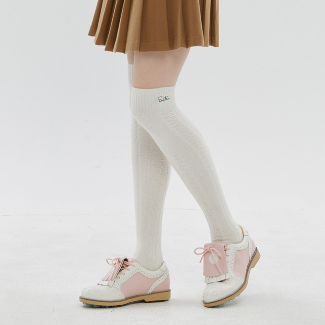 [세인트나인] 여성 케이블 오버 니삭스 IVORY, 1개