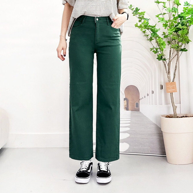 103st 세미 와이드 팬츠 5컬러 밴딩 스판 면 일자 통바지/여성 빅사이즈 S~3XL