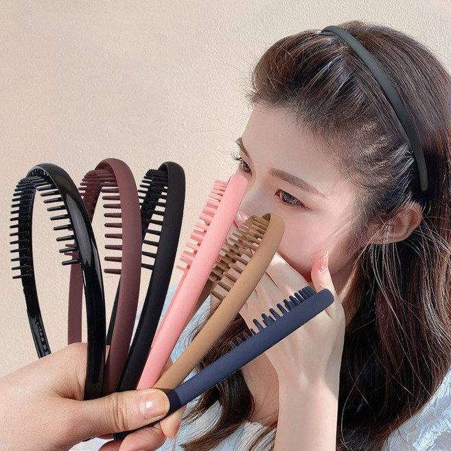 팬시온 빗살 일자 머리띠 무광 헤어밴드플라스틱 여성 귀안아픈 심플