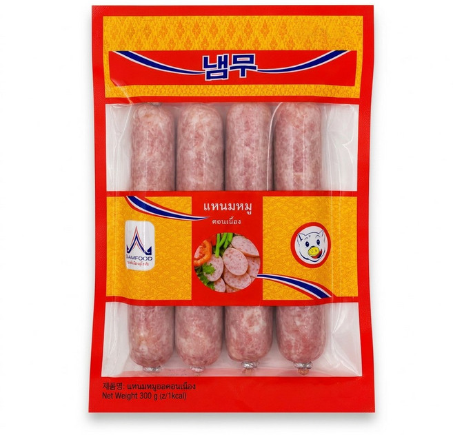 태국소세지 냄 소세지 냄탱소시지 (태국식돼지고기 자연발효소세지) 290, 3개, 290g