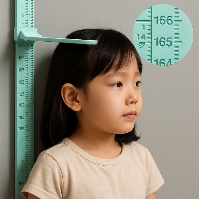 롬앤룸 신제품 접이식 어린이 키재기자, 화이트