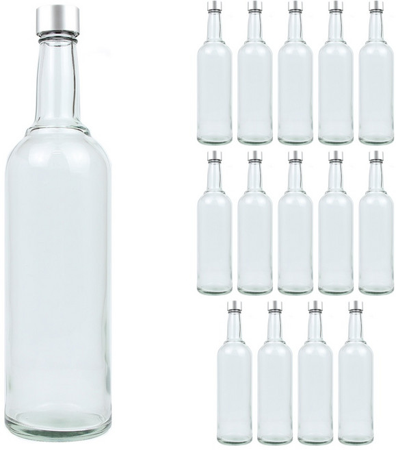 Y공통750 유리병 + 원형캡/실버 1박스, 15개, 750ml