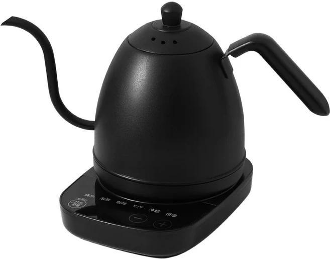 800ml 구즈넥 전기 주전자 핸드브루 커피포트 304 스테인리스 스틸 물병 슬림형 1000W, 03 EU, 04 Black