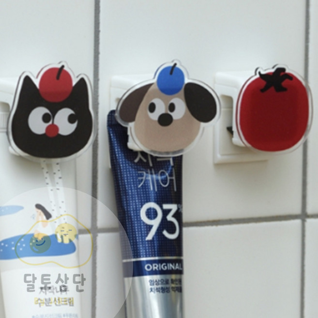 떨어지지않는 핸드크림홀더 무타공치약걸이 폼클렌징걸이 화장실용품, 토마토