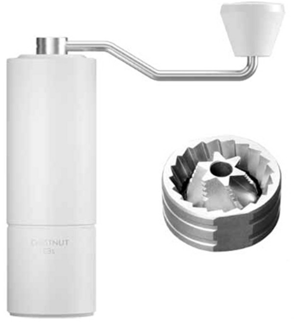 타임모어 체스넛 C3S 커피 그라인더 올마이티 버전, 매트 화이트, 25ml