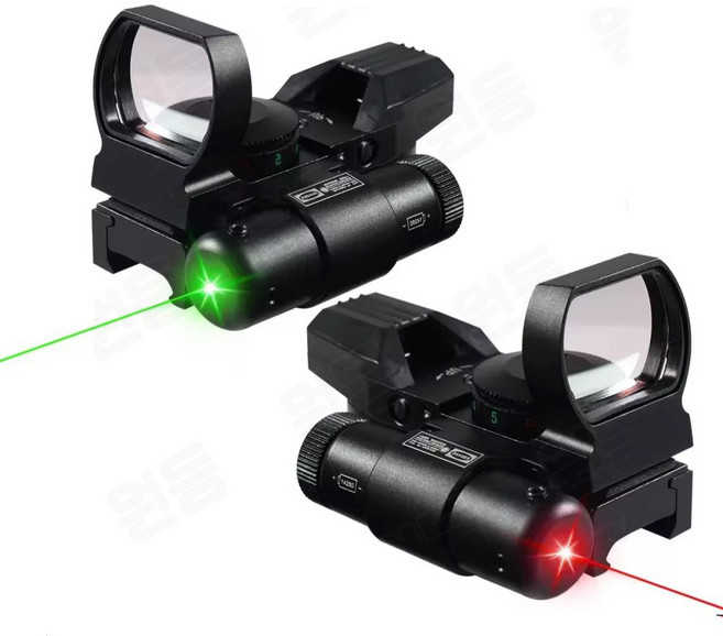 HD101 크로스본 멀티레티클 더미 도트사이트 표적지시기 일체형 20mm 레일 마운트, 1개, 그린레이저