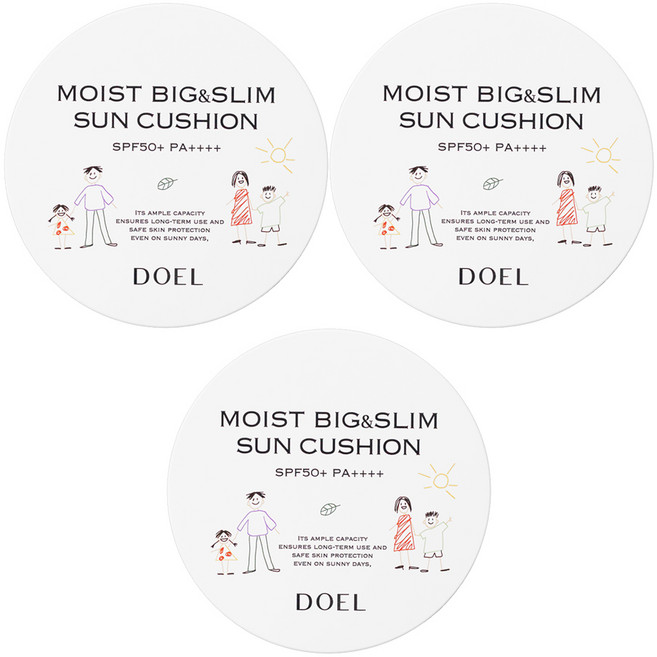 도엘 선쿠션 제이슨 빅앤슬림 썬쿠션, 3개, 27g