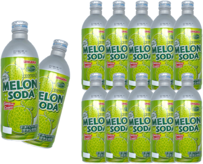 산가리아 멜론 소다 음료 라무네사이다 일본사이다, 500ml, 12개