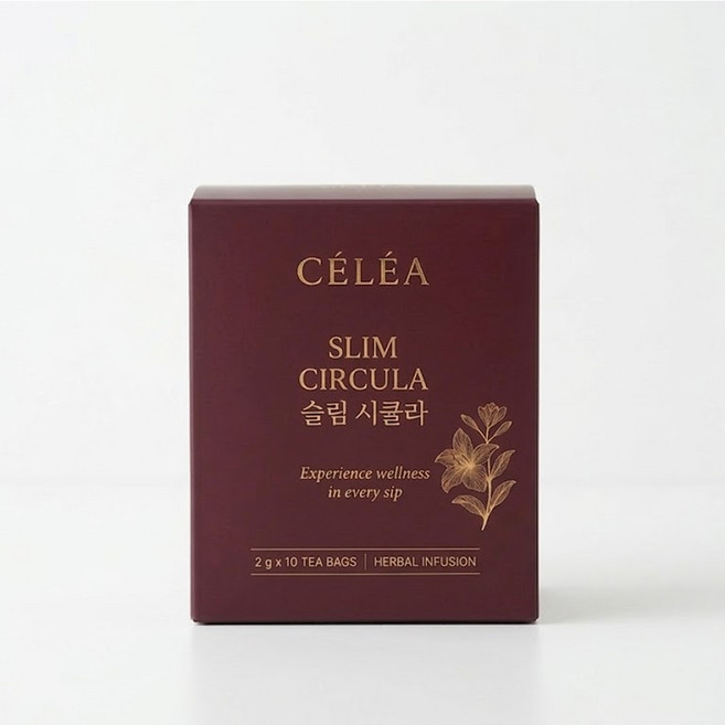 셀레아티 슬림시큘라 순환차 붓기차 허브티 10입 티백 물대용 꽃차 잎차, 2g, 1박스, 10개입