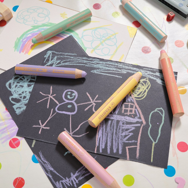 올드림 스타빌로 우디색연필 3IN1 6색 10색 18색, 바이올렛