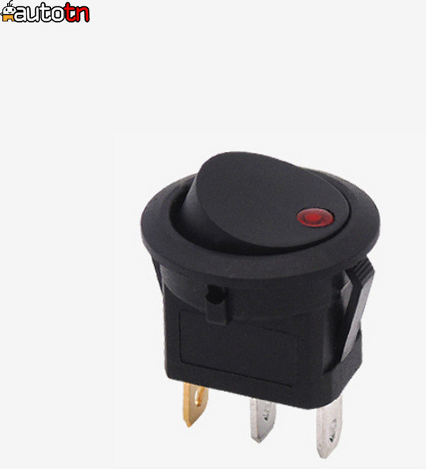 ab 광전 12v 2단 23mm 오토바이 스쿠터 원형 락커 레드LED 토글스위치 블랙, 1개