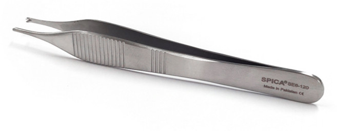[SPICA] 스피카 의료용 에디슨 유구핀셋 SE6-120 (12.1cm 1x2 Teeth) - 봉합용 포셉, 1개