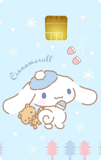 산리오 캐릭터를 지갑속에 두번째 캐릭터 카드스티커2!!!, 일반형, 1매, 1.시나모롤겨울
