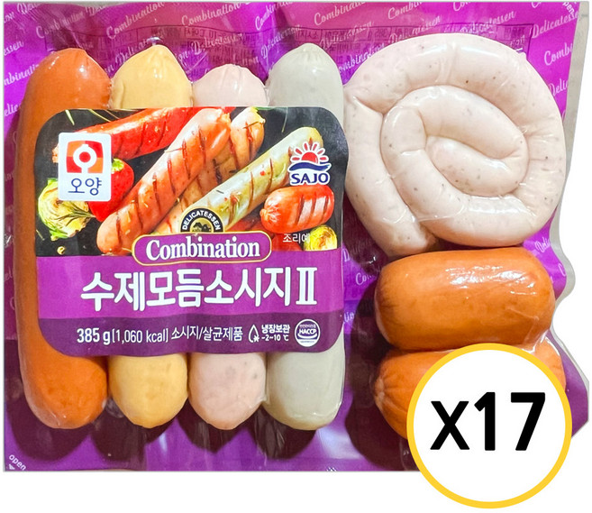 사조오양 수제 모듬 소시지 385g 냉장, 17개