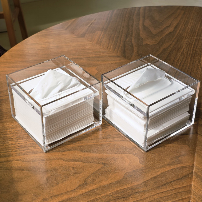 뽑아쓰는 테이블 냅킨 꽂이 냅킨 홀더 케이스, 투명, 2개