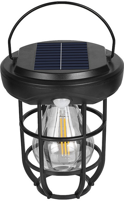 太陽能充電感應壁燈 多用途復古燈泡裝飾燈 露營/庭院/陽台燈 - 桃園現貨, 1個, 太陽能-感應壁燈