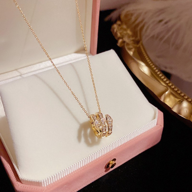 Ramlove 14K 스네이크 랩 펜던트 목걸이 여 5A큐빅 반짝반짝 정교한 주얼리 CJR-SSG1208