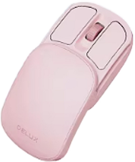 DELUX MF20Pro 口袋無線滑鼠 雙模連接 靜音 Type-C充電, 粉色, MF20 Pro