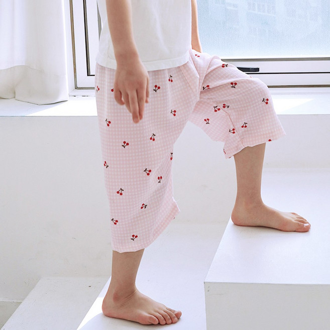 캐리루시 국산 아동 주니어 크링클 파자마 잠옷 8부바지