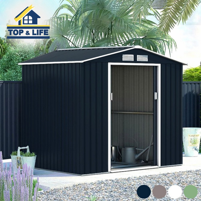 [탑앤라이프 GRAND-Z(콜드그레이 컬러) + 내측바닥재 + 센서등] 조립식창고/야외창고/이동식창고/농막/전원주택창고/정원창고/조립창고/창고