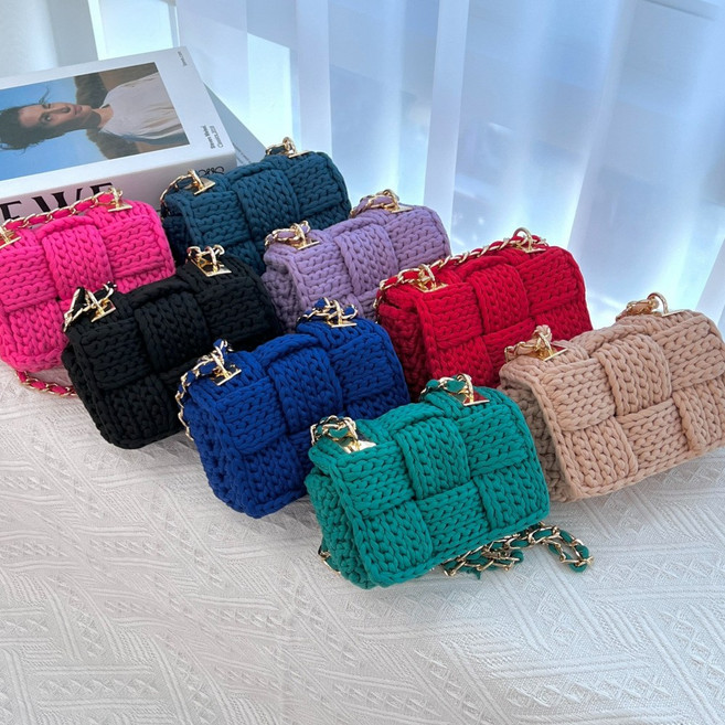 도두리 뜨개질 코바늘 DIY 가방 뜨기 키트 만들기 키트 패키지 벨라미니카세트백, 벨라 살구스무디, 1개