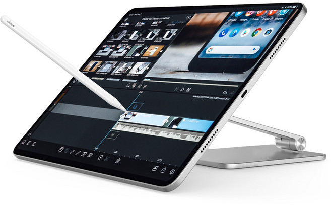 UM2 아이패드 프로 11 13 M4칩 전용 마그네틱 거치대 자석 드로잉 태블릿 스탠드 필기 각도조절, 실버, 프로 13 전용(UMST-M4-13FX), 1개