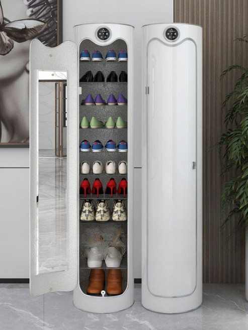 스마트 살균 회전 신발장 신발 정리대 원형 원통형 수납장 현관 수납장 탈취 기능 대용량 수납장, 1단, 살균 소독 향기 12층 183cm 무경면
