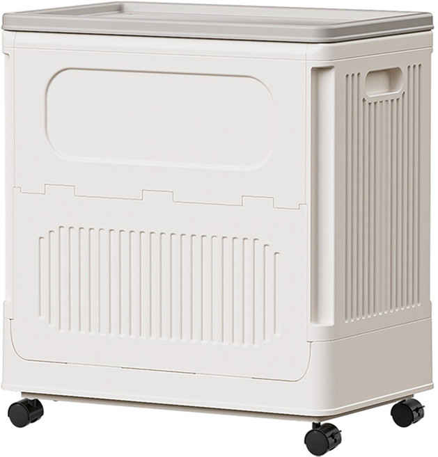 YEAAYE 플립 커버 이동형 폴딩박스, 1개, 우유흰재