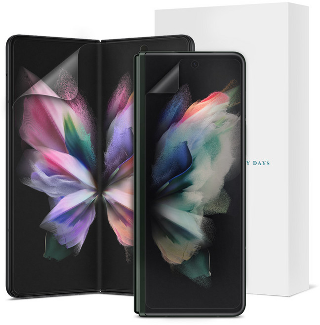 3매 다이아큐브 z플립 z플립5g z플립3 z폴드1 z폴드2 z폴드3 내부+전면 저반사 지문방지 매트 무광택 액정보호필름, 3개