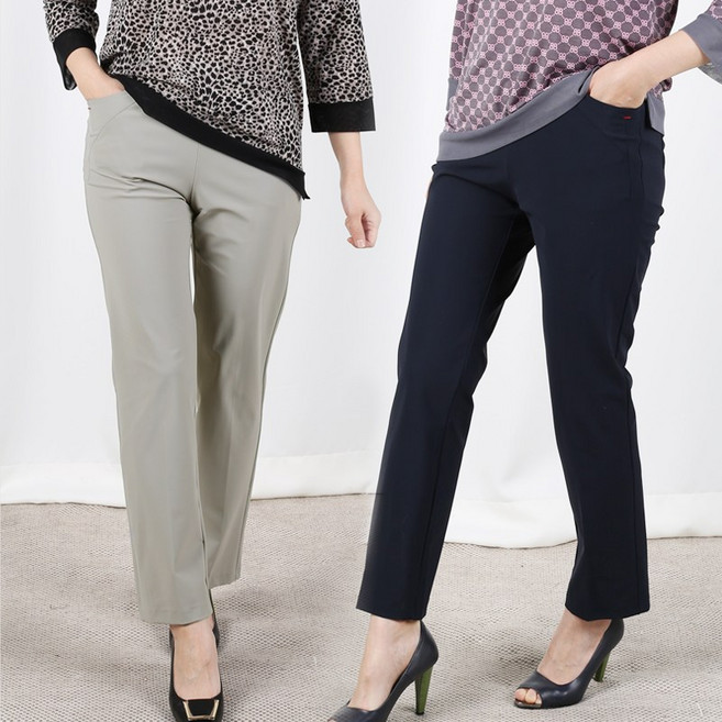 여성여름바지 슬랙스 중년 패션 마담 밴딩팬츠 여성빅사이즈쇼핑몰 아이스 바지 엄마옷