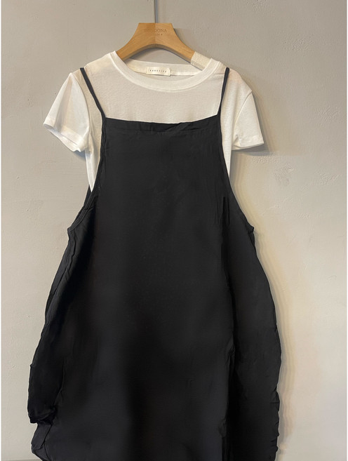 춘게엘 여성 여름 데일리 캐주얼 원피스 세트 반팔 셔츠+끈나시 롱 원피스 투피스 dng097