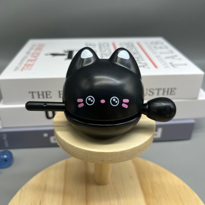 貓咪造型木魚敲打小物 附咚咚棒, 黑貓木魚 材質升級更耐玩, 1個