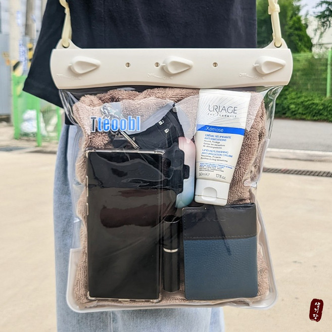 대용량 핸드폰 방수팩 태블릿 클러치 힙쌕, 화이트, 1개