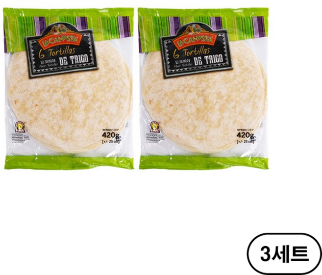 라카나스타 밀 또띠아 25cm, 420g, 6개