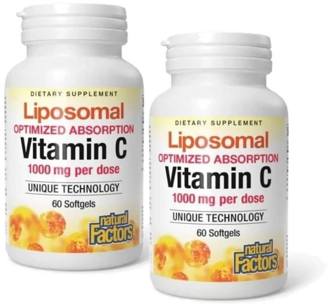 네츄럴팩터스 리포솜 비타민 C 500mg 아스코르빈산 소프트젤 60정 x 2, 2개 - 쿠팡