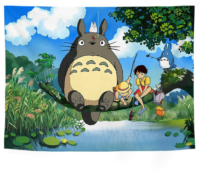 토토로 패브릭 포스터 귀여운 방꾸미기 그림 포스터 totoro fabric poster 150x130cm, 디자인1
