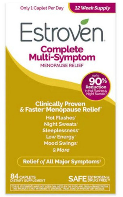 에스트로벤 갱년기 여성용 메노포즈 개선 84정 Estroven Complete Multi-Symptom Menopause Relief 84 Caplets, 1개