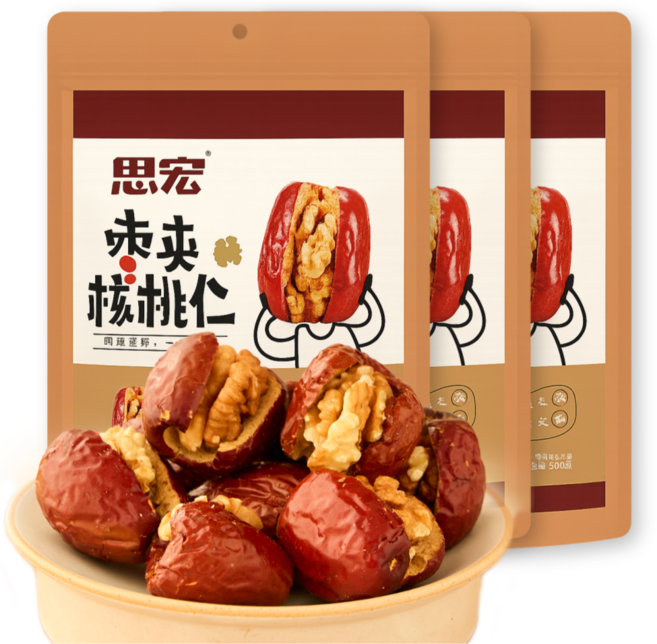 (왕대추) 착한파머스 중국 대추호두말이 견과 과자, 500g, 3개