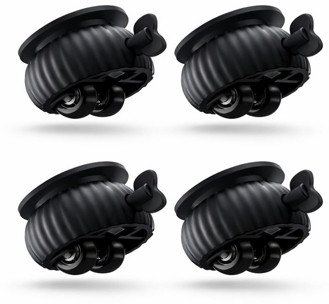 더블헥사곤 접착식 미니 롤러 4개, 1세트