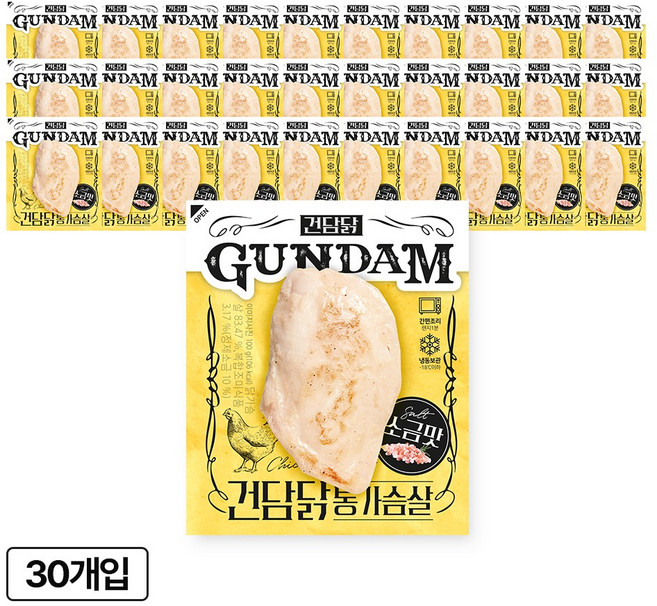 건담닭 통가슴살 소금맛, 100g, 30개