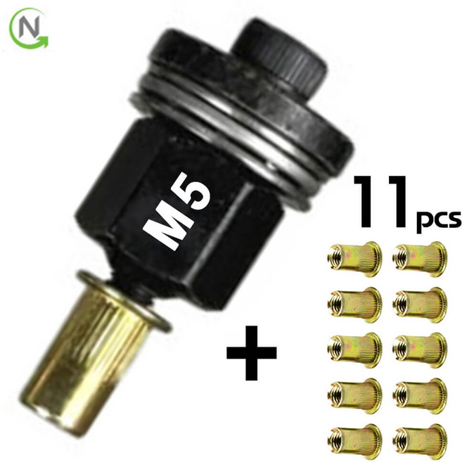블랙불 너트 리벳 팝너트11p 어댑터 M5세트 수동 아답터 리벳건 리베팅 리벳팅 리베터기, 1세트