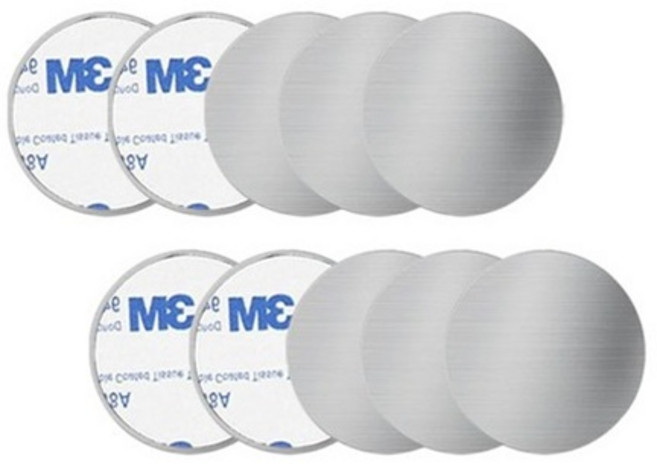 어반카 휴대폰 마그네틱 자석 접착식 스틸패치 원형 40 x 40 mm 10p, 1개, Silver