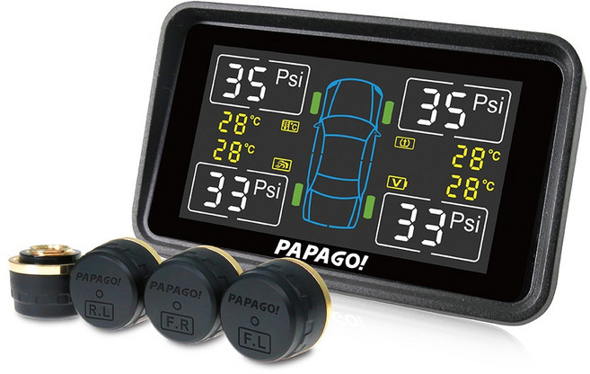 PAPAGO TireSafe S50E 胎外式胎壓偵測器, Black, 1個