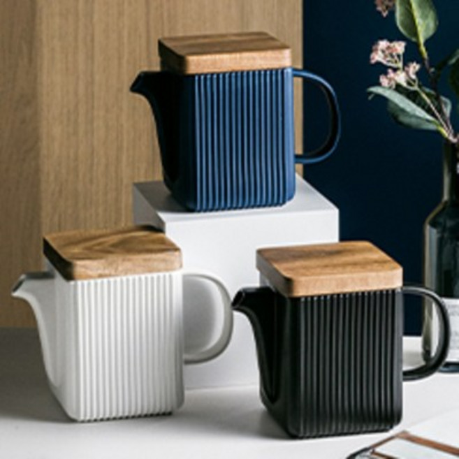 쿡시스트 티포트 티메이커 차포트 도자기 티팟 650ml, 티포트[블루] 단품