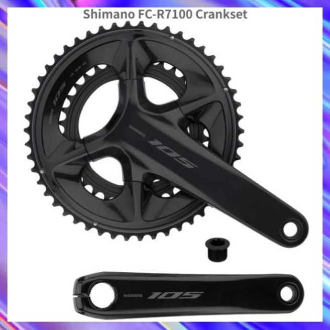 시마노 105 FC R7100 2x12-스피드 HOLLOWTECH II 크랭크셋 165/170/172.5/175mm 50-34/52-36T, 03 165mm, 01 52-36T, 03 Without BB, 1개
