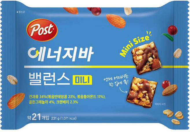 포스트 밸런스 미니 에너지바, 231g, 1개