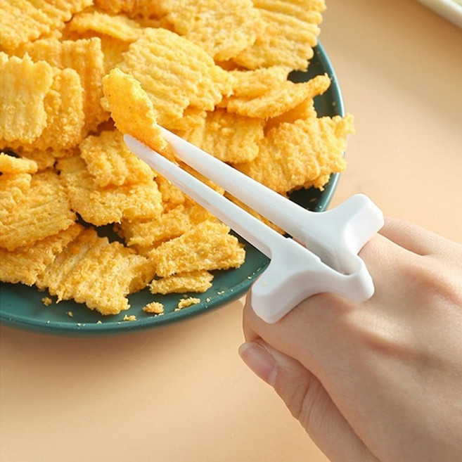 게임용 과자 간식용 손가락 집게 젓가락, 화이트