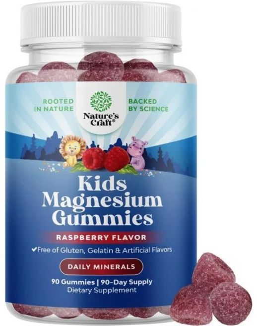 Kids Magnesium Gummies - Calm Relaxing Mg Citrate Supplement with Raspberry Flavor - Calm Magnesiu, 90 Count (Pack of 1), 1개 - 쿠팡