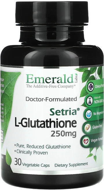 Emerald Laboratories Setria L-Glutathione 250 mg 30 Vegetable Caps, 1개, 30정 - 쿠팡