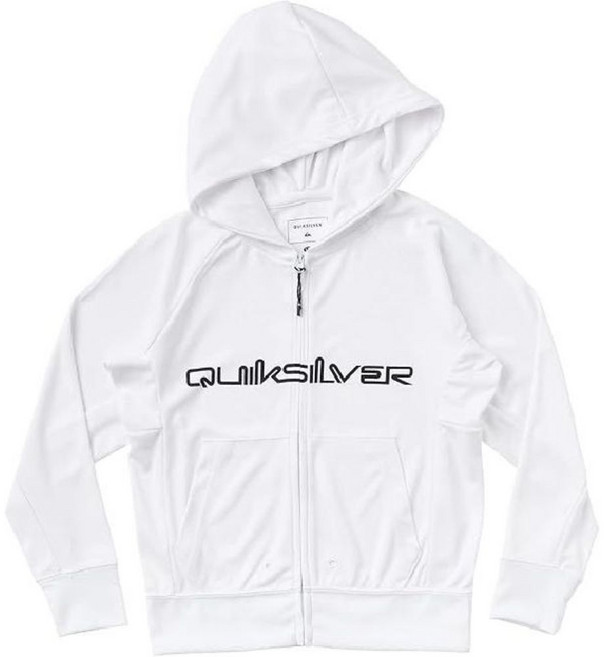 퀵실버 키즈 긴팔 후드 집업 래쉬가드 수영복 KLY231035 화이트 남아 여아 어린이